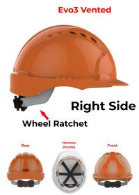 JSP Evo 3 Personalised Safety Helmet - Wheel Ratchet
