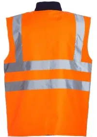 Orange Hi Vis Reversible Bodywarmer Blackrock 80006 Rear