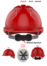 JSP Evo 3 Personalised Safety Helmet - Wheel Ratchet