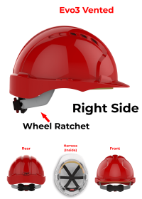 JSP Evo 3 Personalised Safety Helmet - Wheel Ratchet