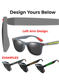 Custom Printed Sunglasses Grey/Red