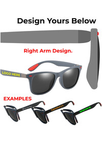 Custom Printed Sunglasses Grey/Red