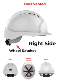 JSP Evo 3 Personalised Safety Helmet - Wheel Ratchet