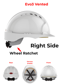JSP Evo 3 Personalised Safety Helmet - Wheel Ratchet