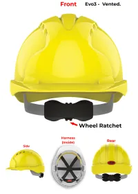 JSP Evo 3 Personalised Safety Helmet - Wheel Ratchet