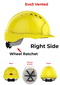 JSP Evo 3 Personalised Safety Helmet - Wheel Ratchet