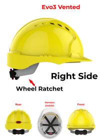 JSP Evo 3 Personalised Safety Helmet - Wheel Ratchet