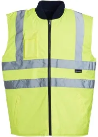 Yellow Hi Vis Reversible Bodywarmer Blackrock 80005