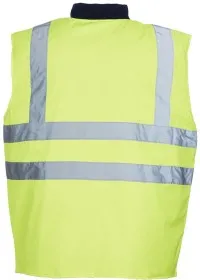 Yellow Hi Vis Reversible Bodywarmer Blackrock 80005 Rear