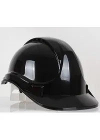 Black safety helmet vented