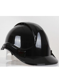 Black safety helmet vented