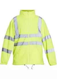 Custom Embroidered Yellow Hi Vis Fleece Jacket HVFLE
