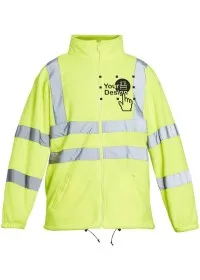Custom Embroidered Yellow Hi Vis Fleece Jacket HVFLE