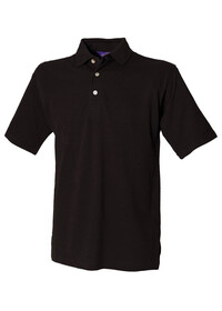 Classic cotton piqué polo with stand-up collar Black