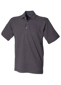 Classic cotton piqué polo with stand-up collar CharcoalClassic cotton piqué polo with stand-up collar