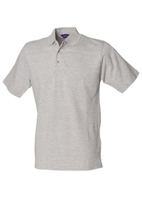 Classic cotton piqué polo with stand-up collar Heather Grey