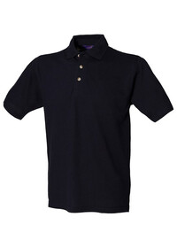 Classic cotton piqué polo with stand-up collar Navy