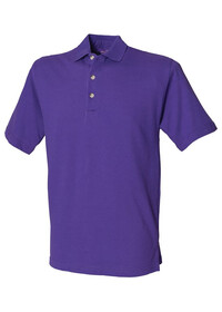 Classic cotton piqué polo with stand-up collar Purple