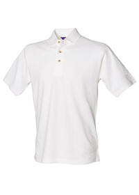 Classic cotton piqué polo with stand-up collar White