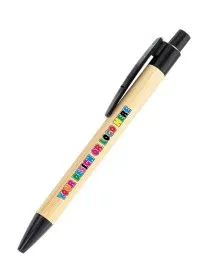 Custom printed Pen Eco Friendly Bamboo with Black Clip