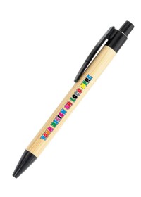 Custom printed Pen Eco Friendly Bamboo with Black Clip