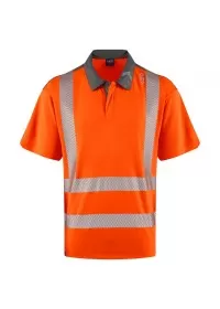 Leo EcoViz COOLMAX Orange Hi Vis Poloshirt P12