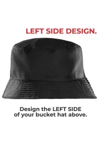 BLACK Bucket Hat RC985 LEFT