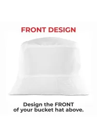 WHITE Bucket Hat RC985 FRONT