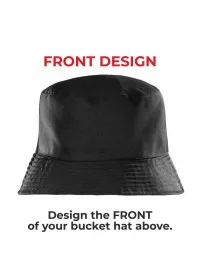 BLACK Bucket Hat RC985 FRONT
