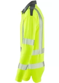 Personalised Long Sleeve Yellow Hi Vis Poloshirt Leo EcoViz P13