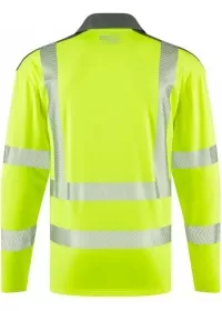Personalised Long Sleeve Yellow Hi Vis Poloshirt Leo EcoViz P13