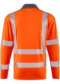 Long Sleeve Orange Hi Vis Poloshirt Leo EcoViz P13