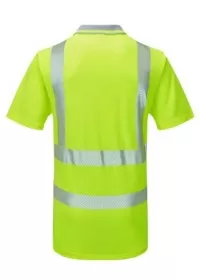 PULSAR PROTECT Short Sleeve Hi Vis Poloshirt Yellow LFE923 Rear