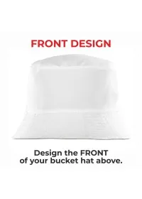 WHITE Bucket Hat RC985 FRONT