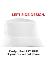 WHITE Bucket Hat RC985 LEFT