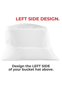 WHITE Bucket Hat RC985 LEFT