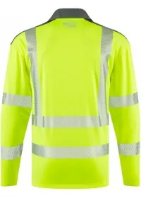 Personalised Long Sleeve Yellow Hi Vis Poloshirt Leo EcoViz P13