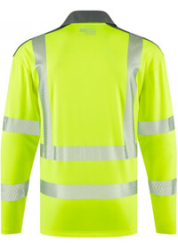 Personalised Long Sleeve Yellow Hi Vis Poloshirt Leo EcoViz P13