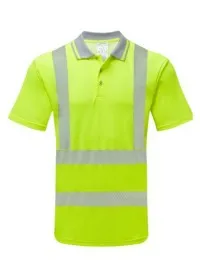 PULSAR PROTECT Short Sleeve Hi Vis Poloshirt Yellow LFE923 Front