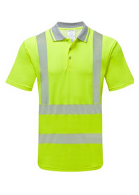 PULSAR PROTECT Short Sleeve Hi Vis Poloshirt Yellow LFE923 Front