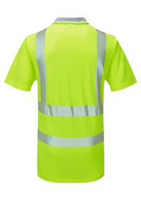 PULSAR PROTECT Short Sleeve Hi Vis Poloshirt Yellow LFE923 Rear