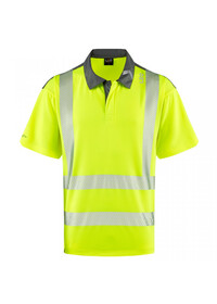 Leo EcoViz COOLMAX Yellow Hi Vis Poloshirt P12 Front