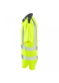 Leo EcoViz COOLMAX Yellow Hi Vis Poloshirt P12 Left
