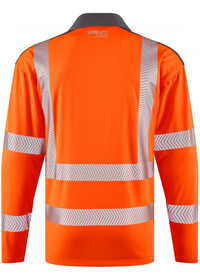 Long Sleeve Orange Hi Vis Poloshirt Leo EcoViz P13