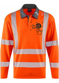 Long Sleeve Orange Hi Vis Poloshirt Leo EcoViz P13