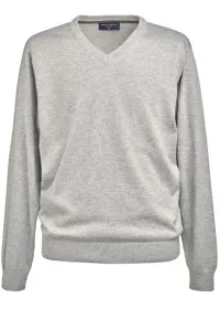 Brook Taverner Boston Men's V-Neck Jumper 7818 Silver Front
