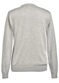 Brook Taverner Boston Men's V-Neck Jumper 7818 Silver Rear