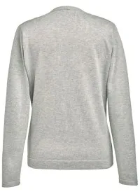 2307 Women's V-Neck Jumper Silver Rear