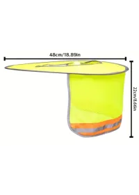 Hi Vis Yellow Safety Helmet Neck Sun Shade
