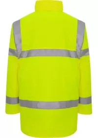Yellow hi vis coat rear